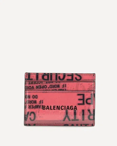 Balenciaga Tape Type Card Holder In Red
