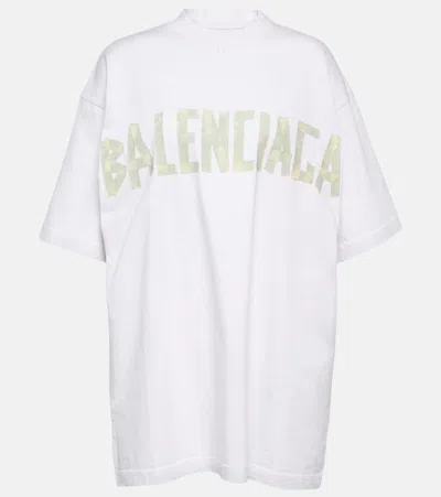 Balenciaga Tape Type Cotton Jersey T-shirt In White
