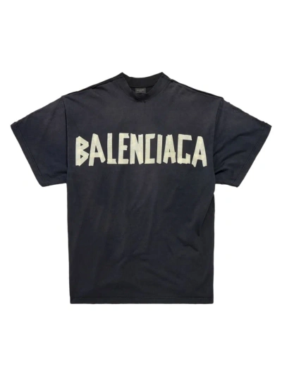Balenciaga Tape Type Double Front T-shirt Oversized In Black