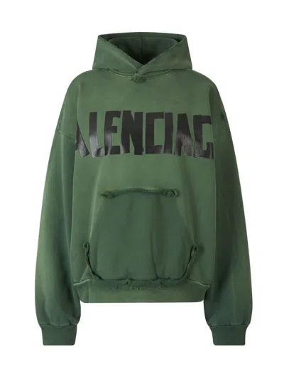 Balenciaga Tape Type Logo Hoodie In Tape Type Logo On Front And Back
