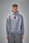 Balenciaga Tape Type Ripped Pocket Hoodie In Blue