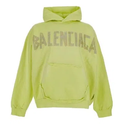 Balenciaga Tape Type Ripped Pocket Hoodie Oversized 'fluo Yellow'
