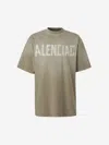 Balenciaga Crew Neck Distressed Neckline Graphic Print