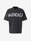 Balenciaga Black T-shirt With Lettering Logo Printed On The Front And Back In Cotton Man