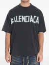 Balenciaga Black T-shirt With Lettering Logo Printed On The Front And Back In Cotton Man