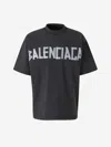 Balenciaga Black T-shirt With Lettering Logo Printed On The Front And Back In Cotton Man In Black