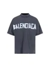 Balenciaga Black T-shirt With Lettering Logo Printed On The Front And Back In Cotton Man In Black