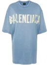 Balenciaga Tape Type T-shirt In Blue
