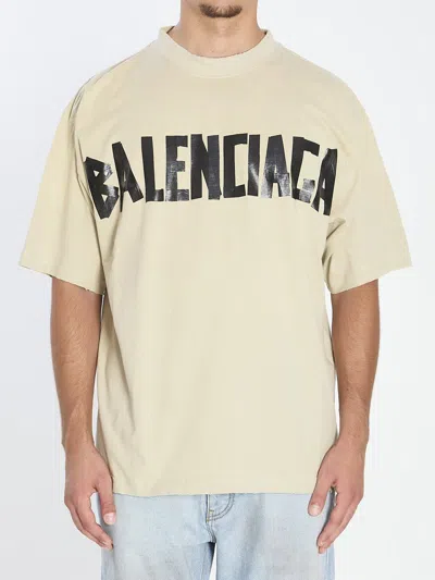 Balenciaga Graphic Print Crew Neck T-shirt In Brown
