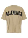 Balenciaga Graphic Print Crew Neck T-shirt In Brown