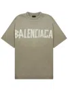 Balenciaga "tape Type" T-shirt In Green