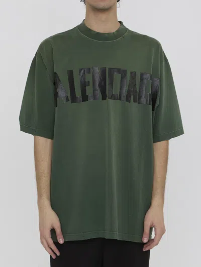 Balenciaga Tape Type T-shirt In Green