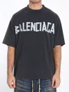 Balenciaga Tape Type Logo T-shirt In Grey