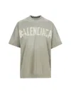 Balenciaga Crew Neck Distressed Neckline Graphic Print