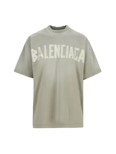 BALENCIAGA BALENCIAGA "TAPE TYPE" T-SHIRT – GREY