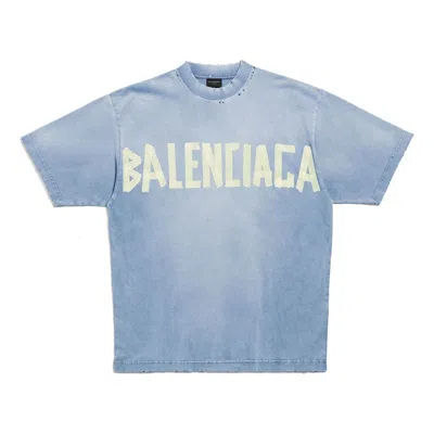 Balenciaga Tape Type T-shirt Medium Fit 'faded Blue'