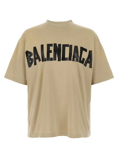 Balenciaga 'tape Type' T Shirt In Gold