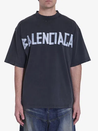 Balenciaga Tape Type Tshirt In Black