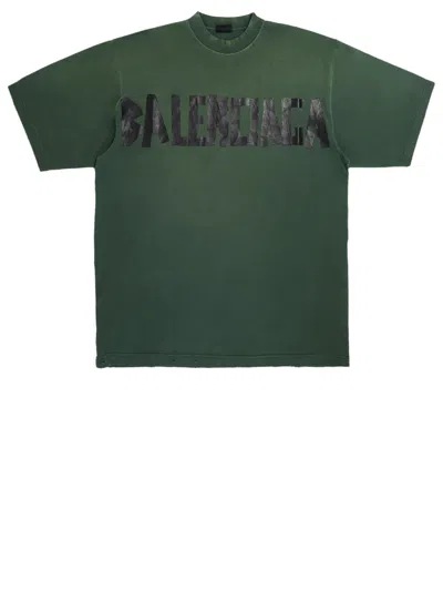 Balenciaga Tape Type T-shirt In Green