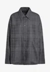 Balenciaga Tartan Check Long-sleeved Shirt In Gray