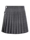 Balenciaga Tartan-patterned Skirt In Gray