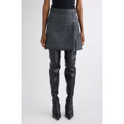Balenciaga Tartan Wool Kilt Miniskirt