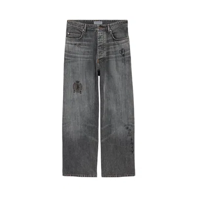 Pre-owned Balenciaga Tattoo Baggy Pants 'dark Grey' | Men's Size M In Gray