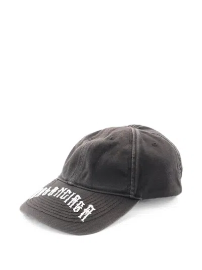 Pre-owned Balenciaga Tattoo Logo Baseball Cap In Gray