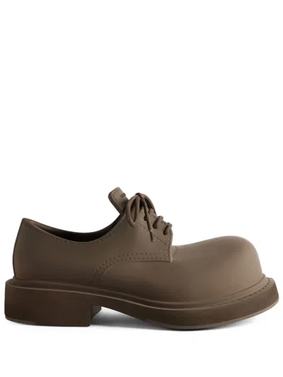 Balenciaga Taupe Brown Round Toe Derby Dress Shoes For Women
