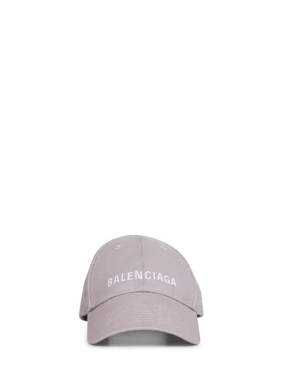 Balenciaga Taupe Logo Embroidered Classic Baseball Cap In Pink