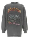 Balenciaga Mens Super Faded Wash Blk Graphic-print Oversized Cotton T-shirt Xs In Gray