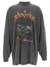 Balenciaga Mens Super Faded Wash Blk Graphic-print Oversized Cotton T-shirt Xs In Gray