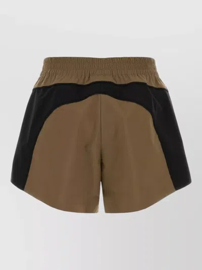 Balenciaga Tech Fabric Shorts Color Block Design In Brown