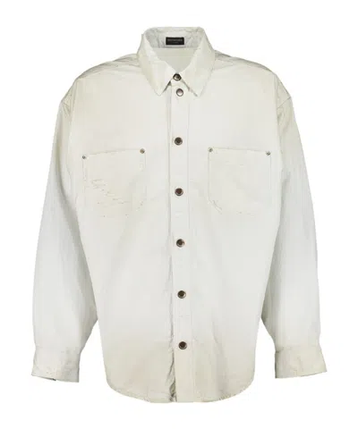 BALENCIAGA BALENCIAGA DIRTY-EFFECT WORKWEAR OVERSHIRT