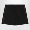 Balenciaga Black Technical Fabric Short With Logo In Animal Print