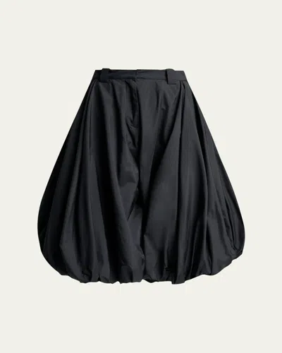 Balenciaga Gathered Technical Taffeta Balloon Shorts In Black