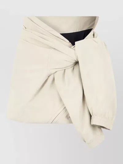 Balenciaga Technical Wrap Shorts Skirt Side Knot In Neutral