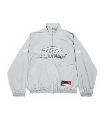 Balenciaga Techno Cotton Track Jacket In Gray