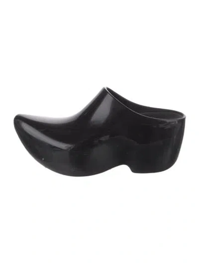 Pre-owned Balenciaga Technoclog Rubber Slides In Black