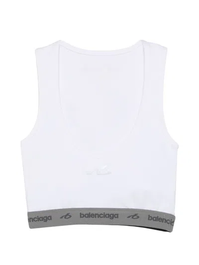 Balenciaga Techwear Bra Tank Top In Technical Fabric In White