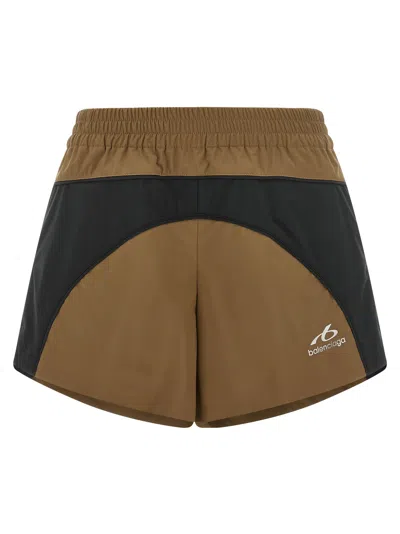 Balenciaga Techwear Colorblock Shorts In Tan