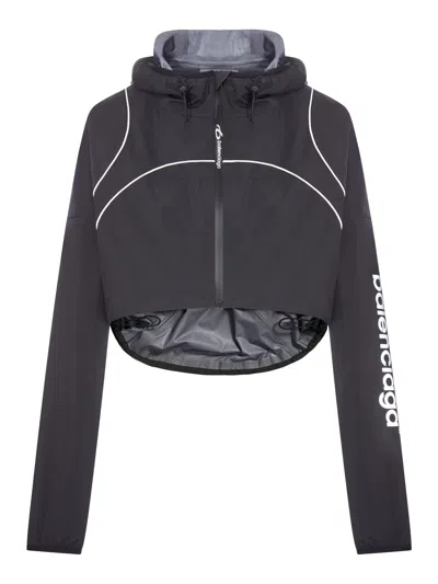 Balenciaga Techwear Cropped Jacket In Black