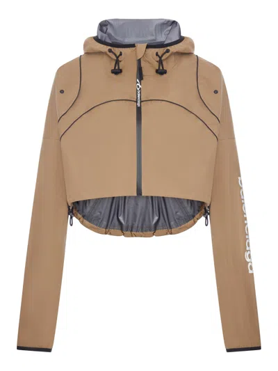 Balenciaga Techwear Cropped Jacket In Camel In Brown