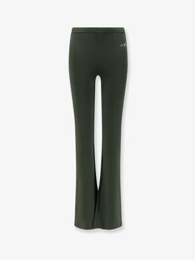 Balenciaga Techwear Flared Technical Fabric Leggings In Green