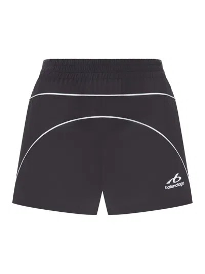 Balenciaga Techwear Shorts In Soft Technical Fabric In Black