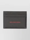 Balenciaga Textured Cash And Card Holder In Black