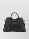 Balenciaga Textured Crocodile Tote With Stylish Hardware In Grey