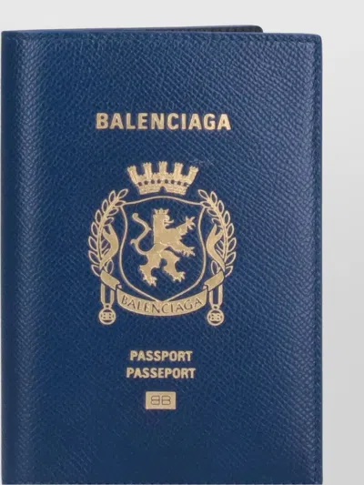 Balenciaga Textured Finish Wallets For A Sophisticated Look In Blue