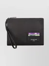 Balenciaga Textured Leather Pouch Wrist Strap In Black