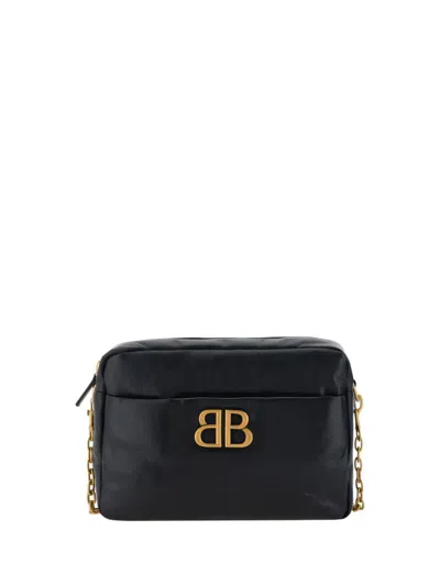 Balenciaga Monaco Leather Shoulder Bag In Black